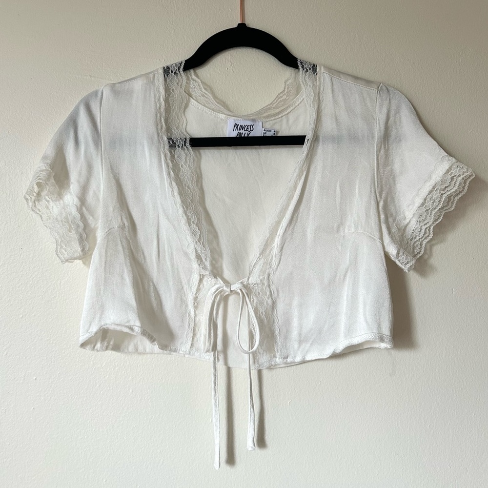 Vintage tie up lace top from Princess Polly